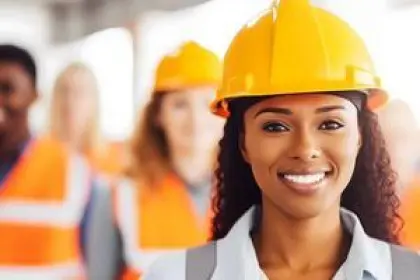 Female construction engineer neural network photo