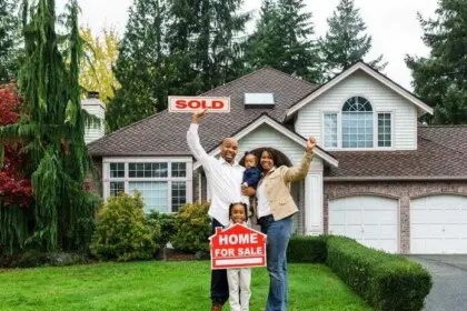 Family after closing on a house