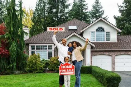 Family after closing on a house