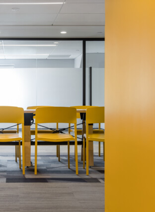 Corporate Human Resources Tall Architecture Interiors Interior Architect Commerical Institutional Corporate Office Fit Out Stairway Yellow Brand Colors Open Space Collaboration 2022 12 16 124253 ueoq