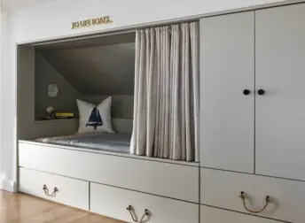 House on the Bluff Hero Interior Loft Space Built in Bunk