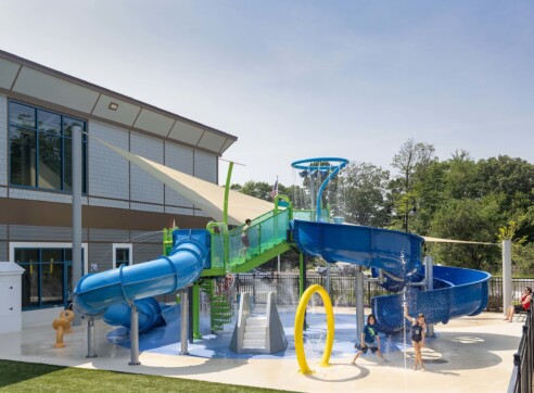 Glen T Mac Leod Cape Ann YMCA Hero Architecture Interiors Commercial Non Profit Design YMCA Cape Ann Community Exterior Splash Park Dative