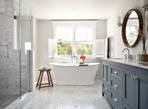 Transformation Dan Cutrona Hero Residential Architecture Interiors Interior Design Renovation Addition Master Bathroom Tile Soaking Tub Waterfront View Built Ins Shingle Style 2022 12 16 124313 rtku