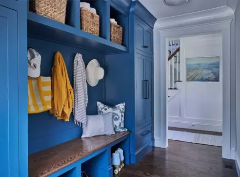 Seaside Elegance Hero Mud Room Entry Built In Shingle Style Furnishings Fireplace Natural Light Architecture Interior Design Decor Orleans Cape Cod 2022 12 16 124443 ipky