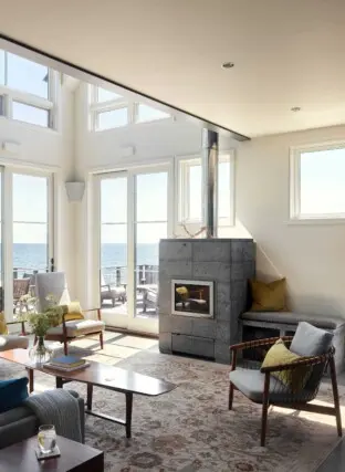 House on the Bluff Tall Interior Living Space Tulikivi Fireplace Cape Cod Interior Design Architecture Modern Contemporary 2022 12 16 124504 txmg